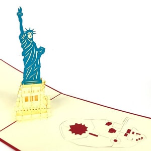 Statua della libertà NY Pop Up Kirigiami 3D Cards uniche fatte a mano Compleanno, Matrimonio, Baby shower, anniversario, festa del papà, festa della mamma, stagione