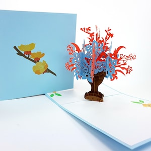 Sierlijke bloem pop-up Kirigiami 3D-kaarten Handgemaakte unieke verjaardag, bruiloft, babyshower, jubileum, vaderdag, moederdag