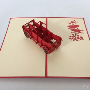 Oude auto Pop Up Kirigiami 3D Kaarten Handgemaakte unieke Verjaardag, Bruiloft, Babyshower, jubileum, vaderdag, moederdag