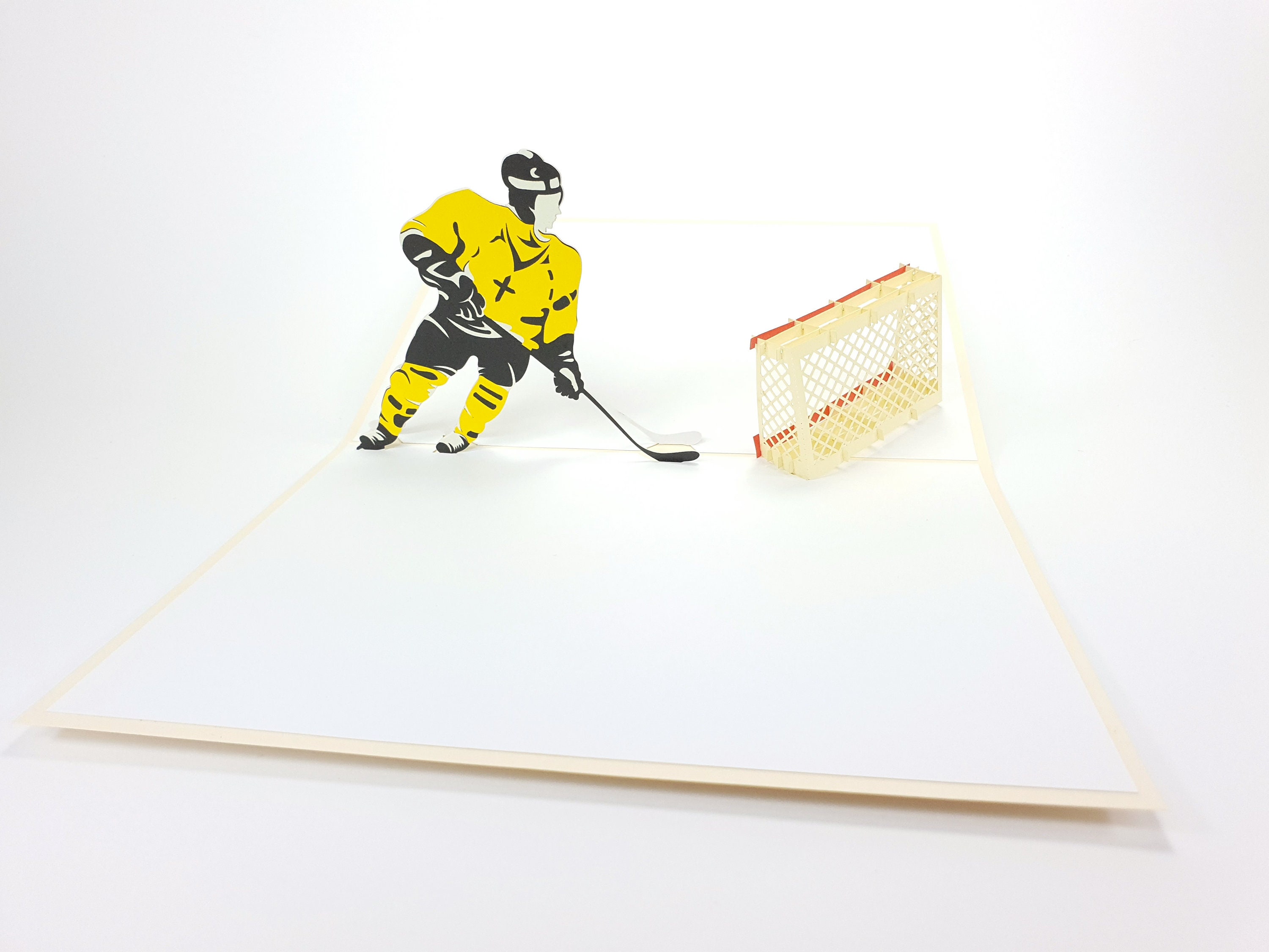 Hockey Pop up Kirigiami 3D Cards Handmade Uniqe Birthday Etsy Canada