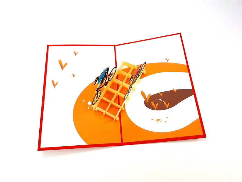 seasonal Wedding mother/'s day Cycling Team Pop Up Kirigiami 3D Cards Handmade uniqe Birthday Baby shower anniversary father/'s day