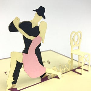 Cartes 3D Dancing Parners Pop Up Kirigiami faites main uniqe Anniversaire, mariage, baby shower, anniversaire, fête des pères, fête des mères, saisonnier