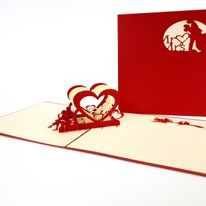 Mate-Fede Love Card Pop Up Kirigiami 3D Cartes Handmade uniqe Anniversaire, Mariage, Douche de bébé, anniversaire, fête des pères, fête des mères,
