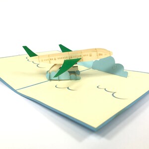 Airplane Blue Pop Up Kirigiami 3D Cards Handmade uniqe  Birthday, Wedding, Baby shower, anniversary, father's day, mother's day, seasonal