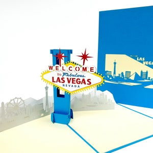 Las Vegas USA Pop Up Kirigiami 3D Cards Uniche fatte a mano Compleanno, Matrimonio, Baby shower, anniversario, festa del papà, festa della mamma