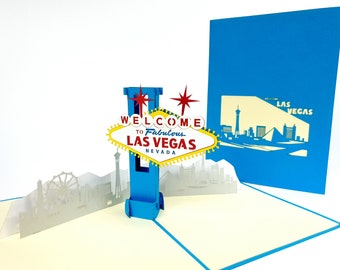 Las Vegas USA Pop Up Kirigiami 3D-kaarten handgemaakte uniqe verjaardag, bruiloft, babyshower, verjaardag, vaderdag, moederdag