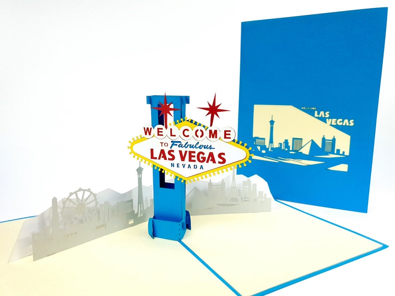 anniversary father/'s day Las Vegas USA Pop Up Kirigiami 3D Cards Handmade uniqe Birthday Wedding Baby shower mother/'s day