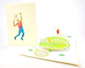 Tennis Grand Slam ITF  Pop Up Kirigiami 3D Cards Handmade uniqe  Birthday, Wedding, Baby shower, anniversary, father's day, mother's