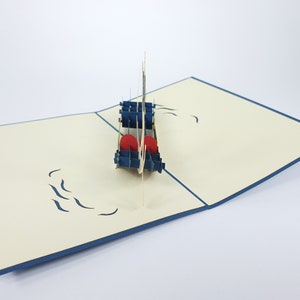 Marine Venedig Gondole Pop Up Kirigiami 3D Karten Handgemachtes uniqe Geburtstag, Hochzeit, Babyparty, Jahrestag, Vatertag, Muttertag Bild 4