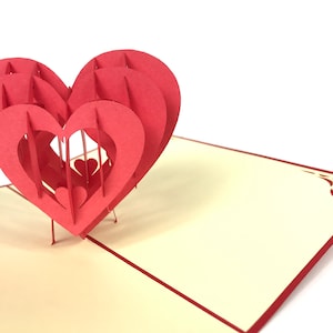 Hart kaart Pop Up Kirigiami 3D kaarten handgemaakte uniqe verjaardag, bruiloft, Baby shower, verjaardag, Vaderdag, Moederdag,
