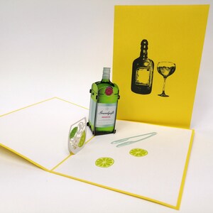 Gin Tonic Pop Up Card Kirigiami 3D Kaarten Handgemaakte uniqe Verjaardag, Bruiloft, Babyshower, jubileum, vaderdag, seizoensgebonden