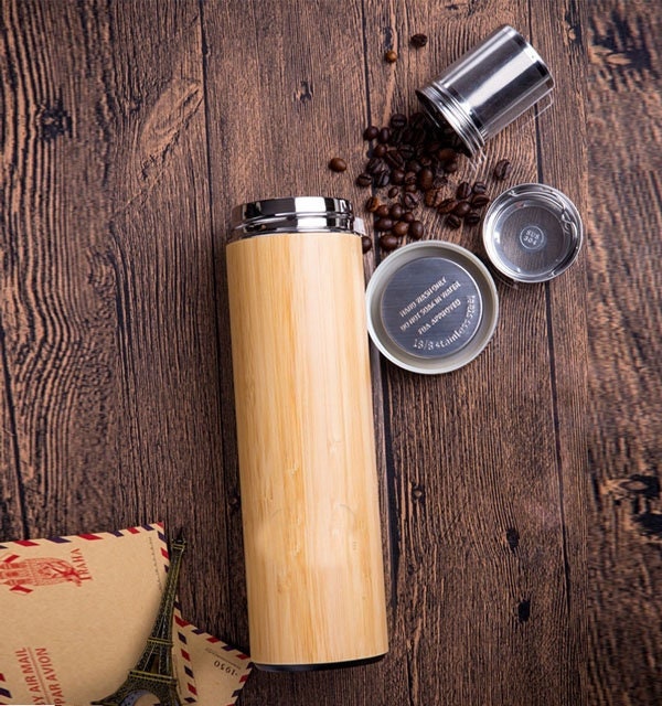 Thermos en Bambou avec Infuseur Intégré