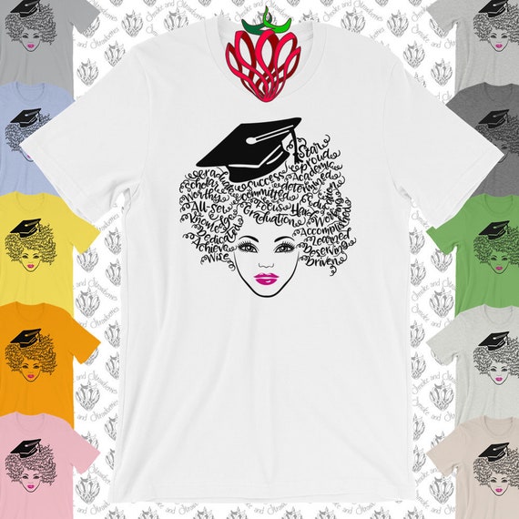 Graduation Hair Wordart Unisex Light Colours Short Sleeve Etsy