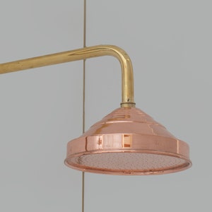 Unlacquered Solid Copper Rain Shower Head, Large Round Handcrafted Vintage Showerhead, Works Outdoor