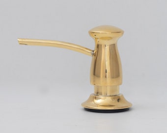 Soap Dispenser, Unlacquered Brass, Kitchen Sink Soap Dispenser