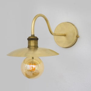 Brushed Brass Wall Sconce Light, Solid Brass Wall Lamp, Wall Lighting Fixture