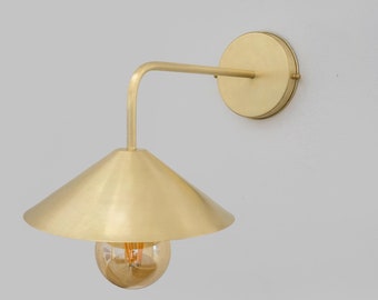 Brushed Brass Wall-Mounted Lamp, Entryway Wall Sconce Light, Wall Lighting Fixture