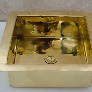 Kitchen Island Solid Brass Sink, Undermount Brass Sink, Outdoor Bar Sink