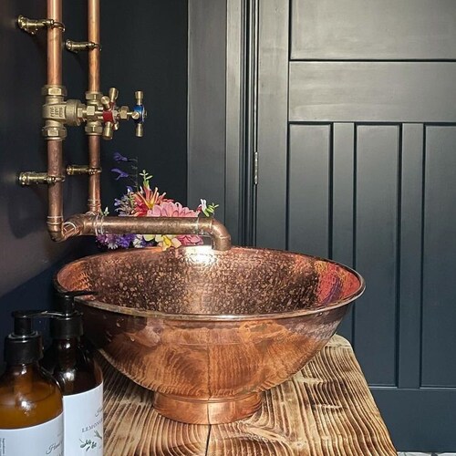 Hammered Copper Sink Vanity Bathroom Sink Copper Bowl Sink Etsy Canada