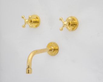 Solid Brass Shower System, Unlacquered Solid Brass Straight Tub Filler