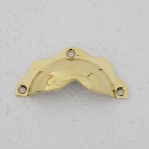 Unlacquered Brass Cup Pull Handles, Brass Kitchen Drawer Handles, Handmade Cabinet Knobs (Pack of 3)