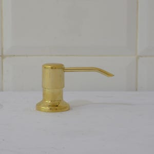 Duty-Free Soap Dispenser, Unlacquered Brass, Kitchen Sink Soap Dispenser