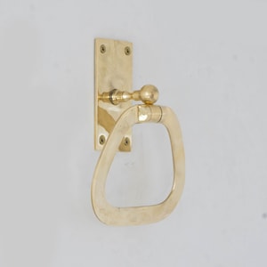 Unlacquered Brass Towel Holder, Wall-Mounted Bathroom Towel Ring