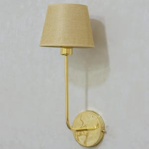 Solid Brass Wall Light With Tissue Cover, Handcrafted Wall Sconce Brass, Wall Light