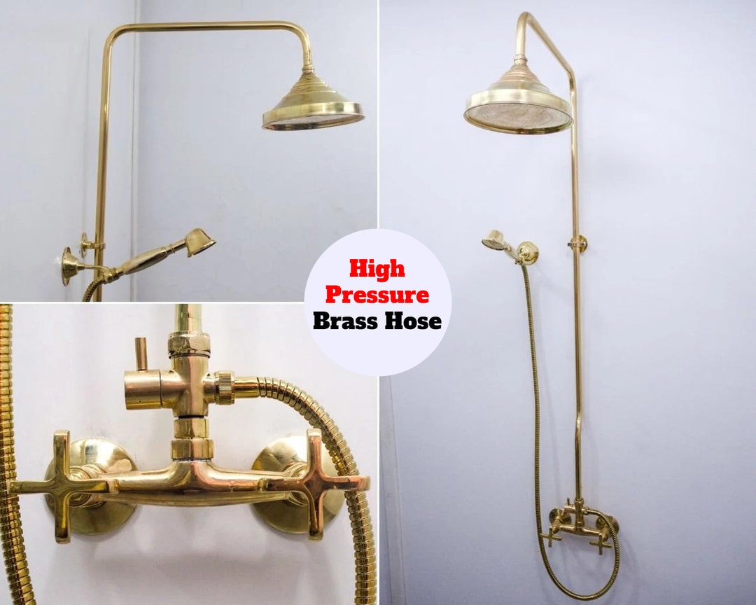 Unlacquered Brass Exposed Shower Combo System. Handheld And Etsy 日本