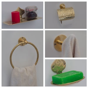 Arte de pared para muebles de baño marroquíes, juego de 7 piezas de latón para bañera / Libre de impuestos