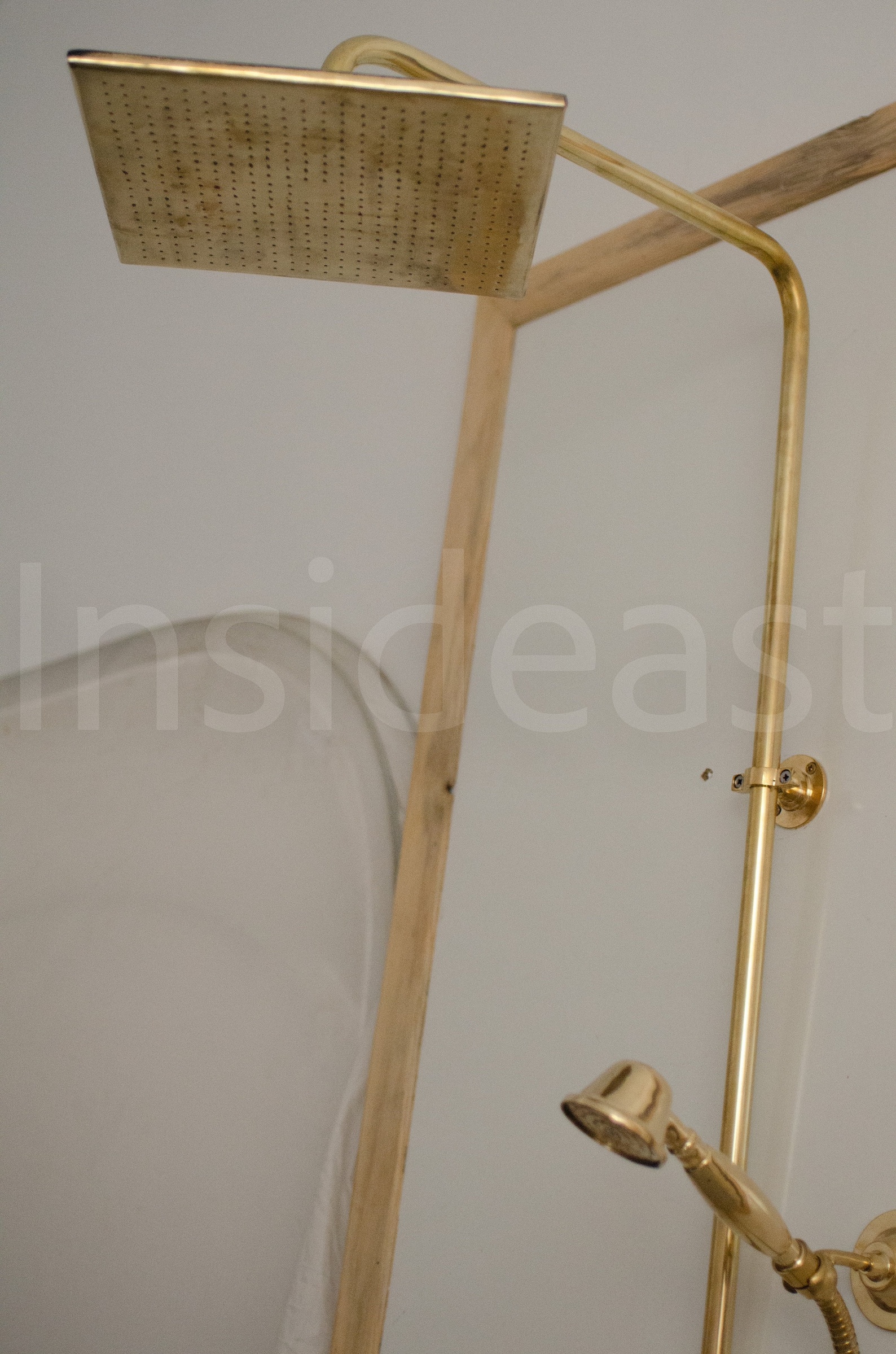 Unlacquered Brass Shower System Handheld Shower and Square Etsy