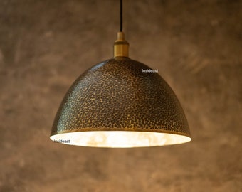 Hammered Pendant Light, Brass Dome Ceiling Light, Kitchen Island Hanging Light Fixture