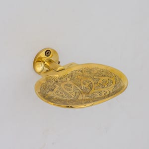 Moroccan Solid Brass Soap Dish, Handcrafted Soap Holder, Shower Soap Holder Bathroom Hardware, Engraved Wall Mounted Soap Dish