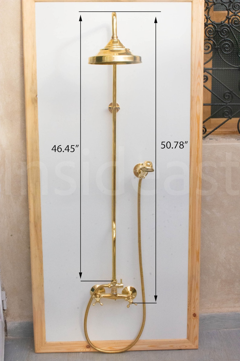 Unlacquered Brass Shower System Handheld Shower and Shower Etsy