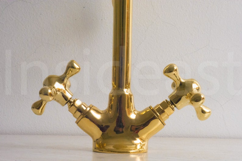 gooseneck bathroom sink brass