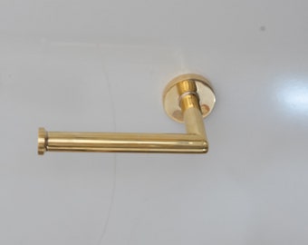 Solid Brass Toilet Paper Holder, Handcrafted Powder Room Roll Holder