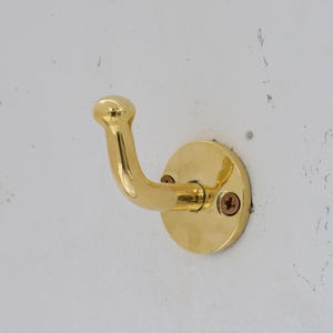 Solid Brass Single Hook, Coat Hook, Clothes Hook, Shower Hook, Towel Hanger