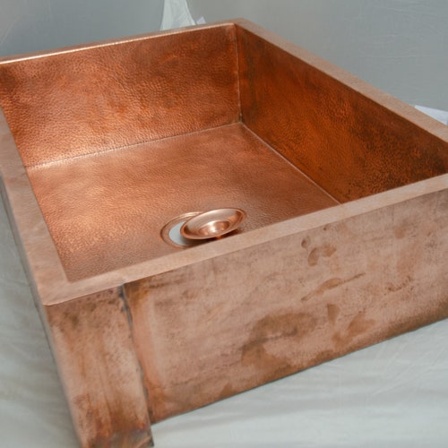 33 Natural Patina Copper Farmhouse Kitchen Sink With Etsy