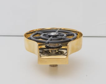 Solid Brass Body, Kitchen Cup Cleaner, Glass Rinser, Unlacquered Brass Patina