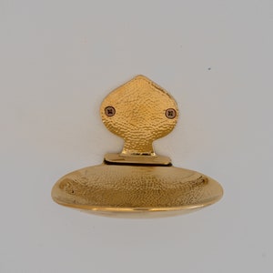 Brass Wall Mount Soap Holder, Hammered Unlacquered Brass Finish, Wall Mount Soap Dish