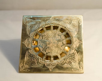 Solid Brass Floor Drain, Engraved Square Shower Drain