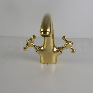 Single Hole Unlacquered Brass Bathroom Faucet Bathroom Sink - Etsy
