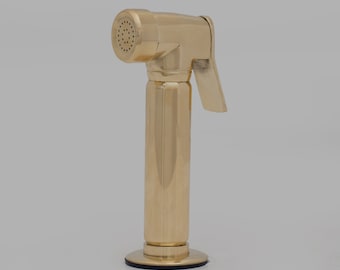 Solid Brass Kitchen Hand Sprayer, Unlacquered Brass Kitchen Sink Side Sprayer