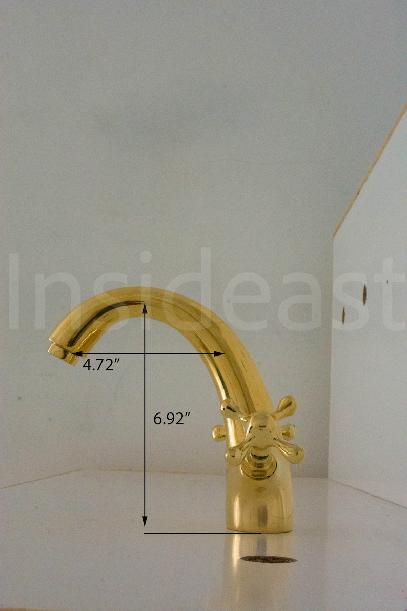 Single Hole Unlacquered Brass Bathroom Faucet Bathroom Sink Etsy