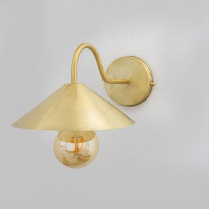 Brushed Brass Wall Lamp Light, Solid Brass Sconce, Gooseneck Sconce Light | Duty-Free