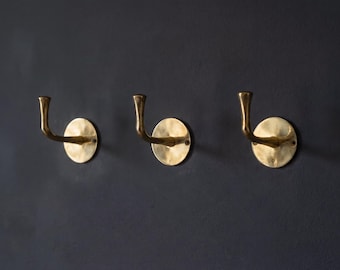 Vintage Haken Set, massiver Messing Kleiderhaken, Hochleistungs-Einzelhaken, Wandhalterung Kleiderhaken