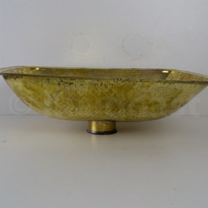 Handcrafted Hammered Rectangular Solid Brass Sink, Drop In Customizable Brass Sink image 2