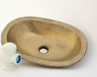 Hammered Oval Brass Sink, Drop-in Brass Bathroom Sink, Antique Brass Sink, Bathroom Brass sink, Aged Brass Sink