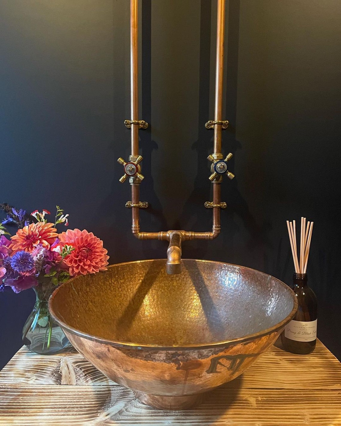 Hammered Copper Sink Vanity Bathroom Sink Copper Bowl Sink - Etsy Canada