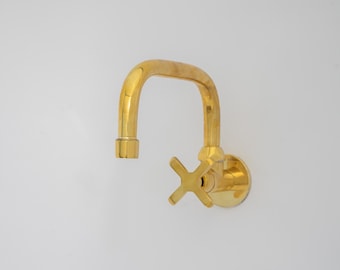 Solid Brass Pot Filler, Brass Wall Mount Stove Faucet
